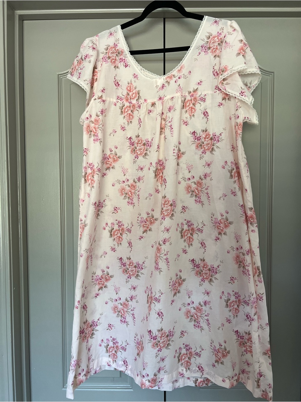 Vintage Barbizon Floral Lace Trim Nightgown 1X Cottagecore - Picture 5 of 5